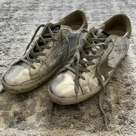 Golden Goose Silver and Gray Sneakers - Picture 1 of 2